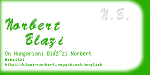 norbert blazi business card